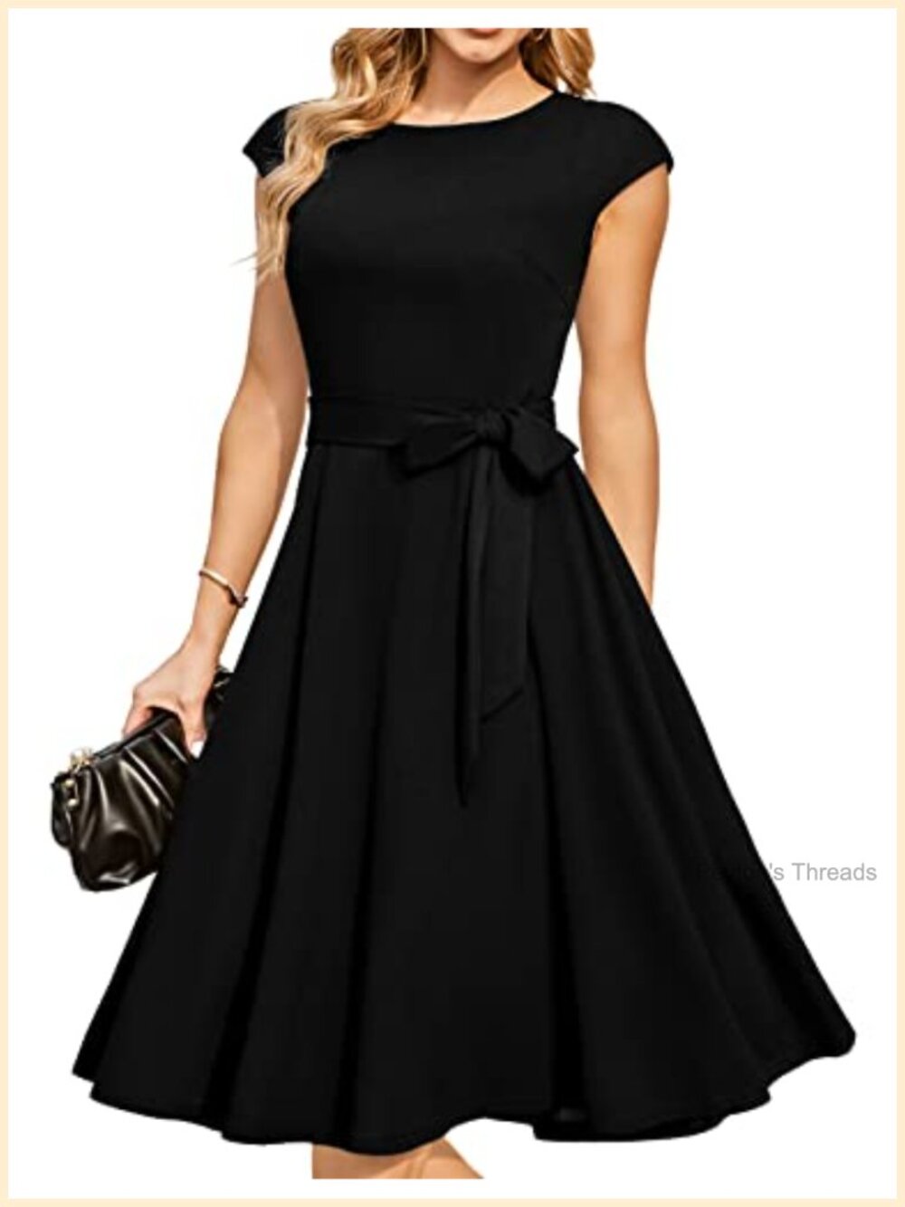 A-Line Cocktail Dress Wedding Guest Church Formal Midi Cap Sleeve